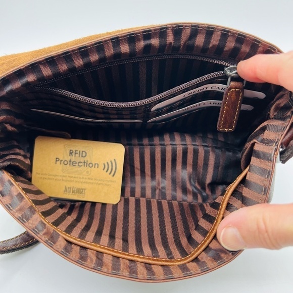 JACK GEORGES VOYAGER COLLECTION CROSSBODY BUFFALO LEATHER BAG NWT - Picture 11 of 15